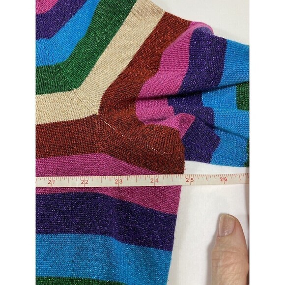 Modcloth Sugarhill Brighton Alex Rainbow Stripe Metallic Sweater Plus Size 20 - Picture 8 of 12